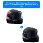kit capacete gow interlagos classic preto fosco 58 + capacete gow interlagos rosa 58 (mp)