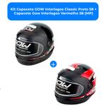 kit capacete gow interlagos classic preto 58 + capacete gow interlagos vermelho 58 (mp)