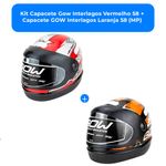 kit capacete gow interlagos vermelho 58 + capacete gow interlagos laranja 58 (mp)