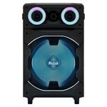 caixa de som amplificada philco bluetooth v5.3 1700w pcx7300 com woofer 12 polegadas, bateria até 15 horas, flash light e tws