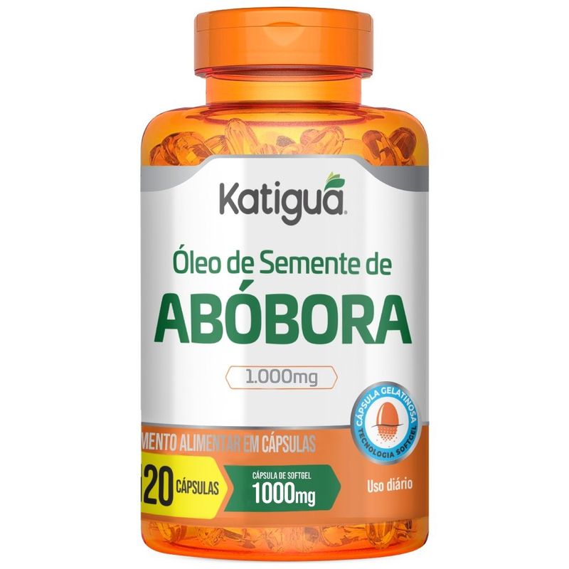 óleo de semente de abóbora 1000mg 120 cápsulas suplemento alimentar katiguá