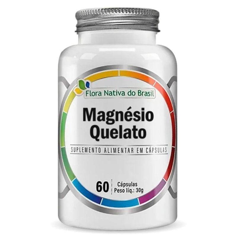 magnésio quelato 60 cápsulas suplemento alimentar flora nativa do brasil