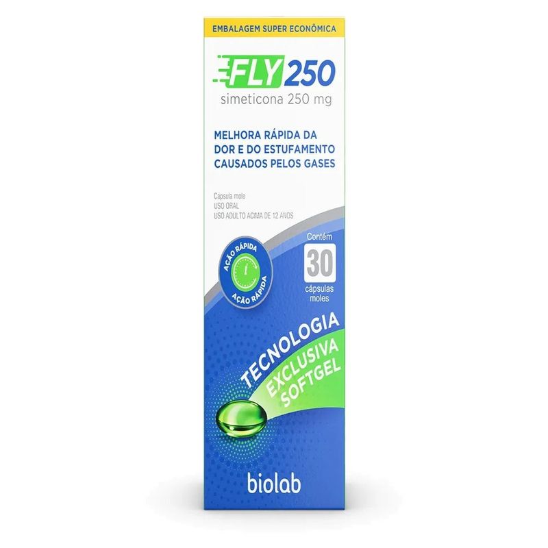 fly simeticona 250mg 30 cápsulas biolab