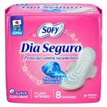 absorvente sofy dia seguro suave com abas 8 unidades