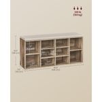 banco organizador hongjiang com assento estofado 102x30x48 madeira e-bi
