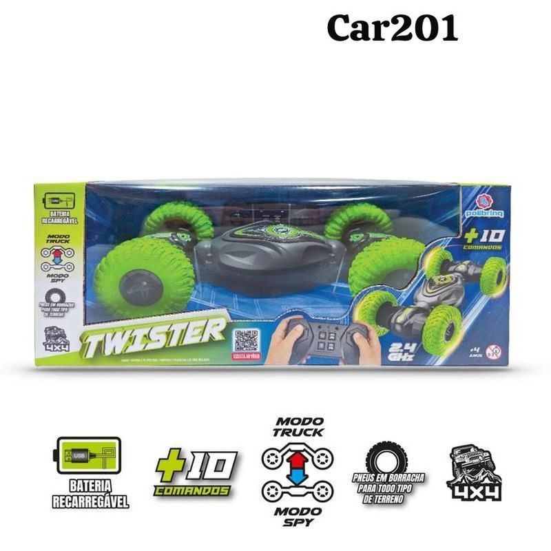 carrinho de controle remoto polibrinq twister car201