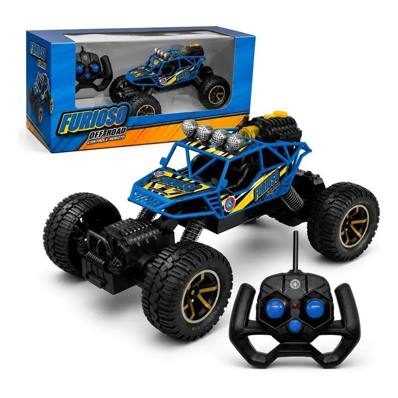 carrinho de controle remoto polibrinq furioso off road car207