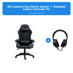 kit cadeira gamer dazz x-rocker preto + headset gamer dazz cobra conexão p3