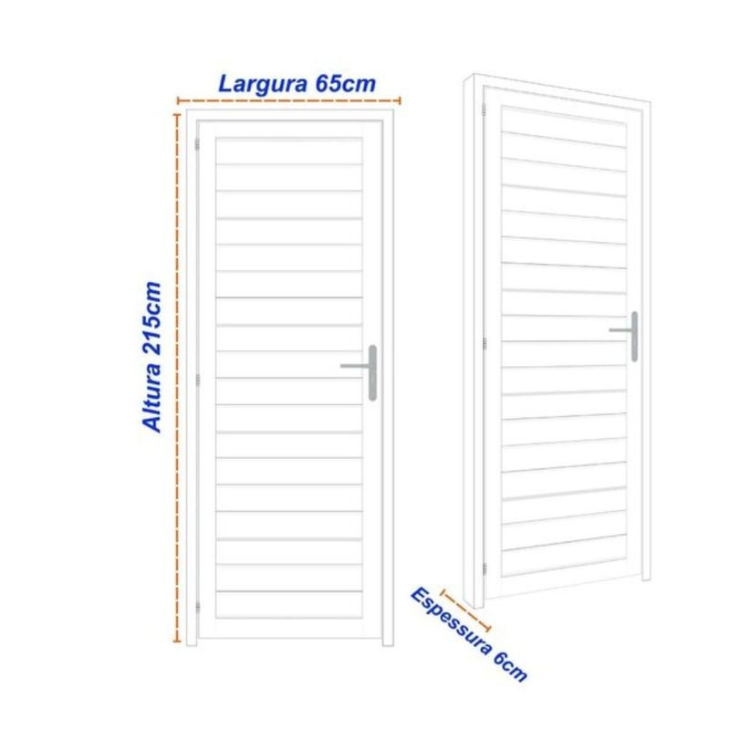 porta de aço laminada lado esquerdo mgm 215x65cm minas sul branco (mp)