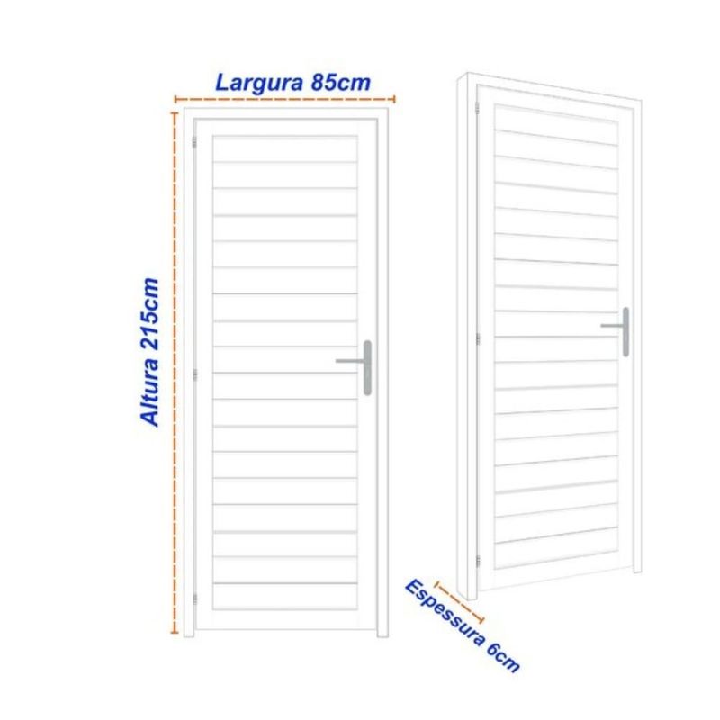 porta de aço laminada lado esquerdo mgm 215x85cm minas sul branco (mp)