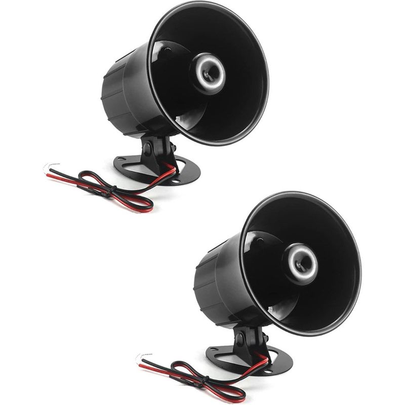 sirene elétrica com fio 12v qwork cor preto a-mbi