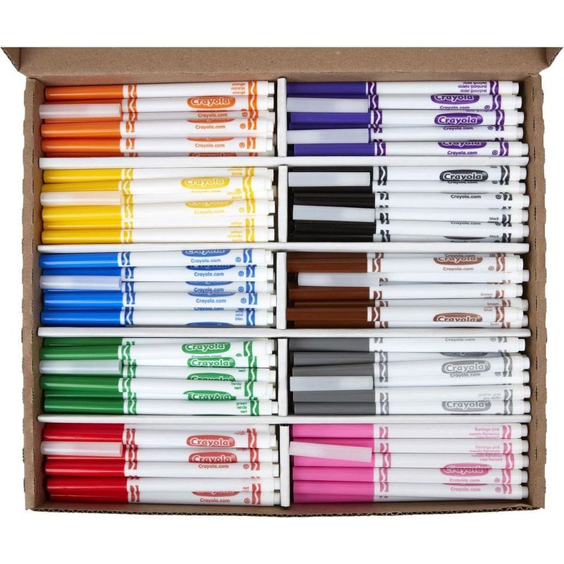 conjunto 200 peças marcadores ponta fina crayola colorido a-mbi