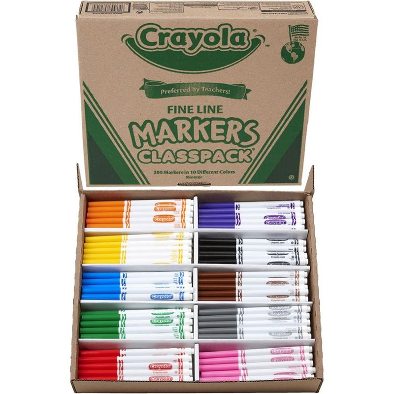 conjunto 200 peças marcadores ponta fina crayola colorido a-mbi
