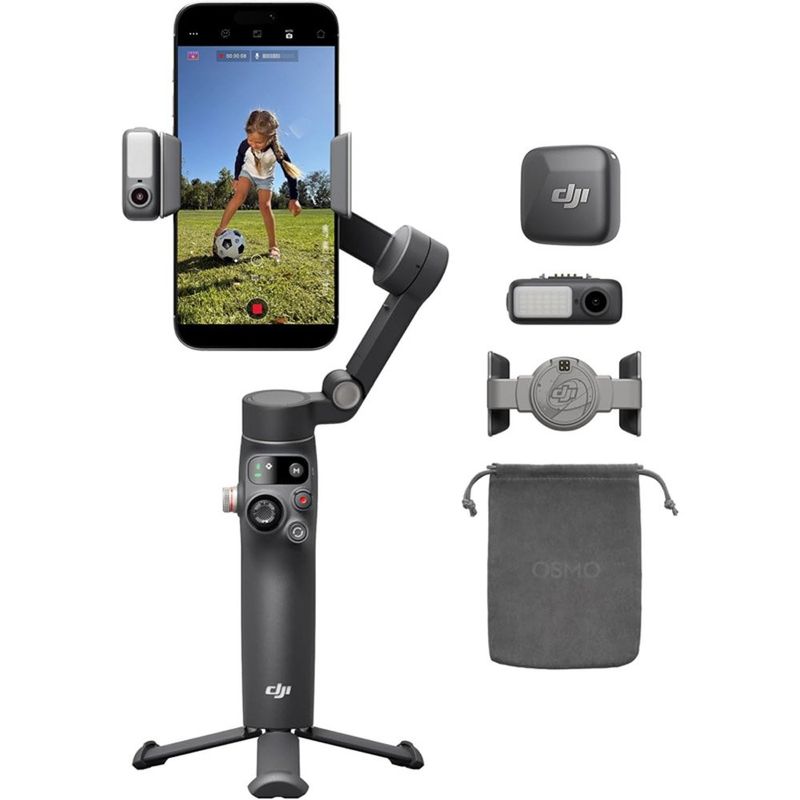 estabilizador para celular dki ia 360° com microfone cor preto a-mbi