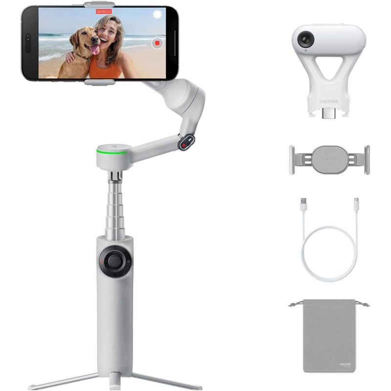 estabilizador para celular com rastreamento ia insta360 flow 2 pro cor cinza a-mbi
