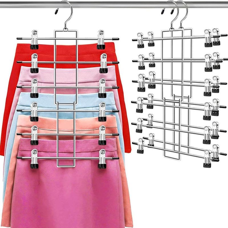 kit 2 peças cabide com prendedores para 6 roupas lumigens metal a-mbi