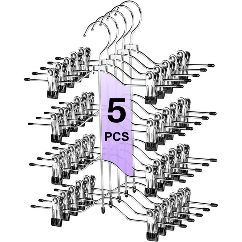kit 5 peças cabide com prendedores para 6 roupas frezon metal a-mbi