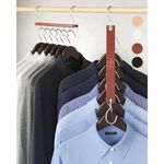 kit 4 peças cabide organizador madeira para 6 roupas moralve mogno a-mbi