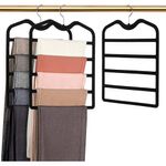 kit 3 peças cabide organizador veludo de 5 níveis doiown cor preto a-mbi