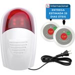 kit 3 peças alarme com botão e alcance de 150m savvymate a-mbi