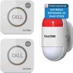 kit 3 peças botão pânico alarme com controle remoto e usb taoctee cor branco a-mbi