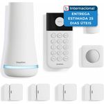 kit 8 peças alarme sem fio 24 horas google alexa simplisafe cor branco a-mbi