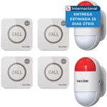 kit 6 peças botão de pânico sistema de alarme com 2 sirenes e 4 botões taoctee a-mbi