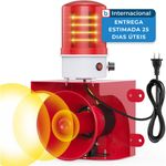 sirene de alarme com luz e alcance de 150m antom 120db cor vermelho a-mbi