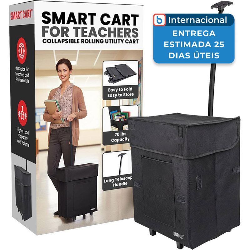 cesto com rodas dobrável 50kg dbest products cor preto 01-769 a-mbi