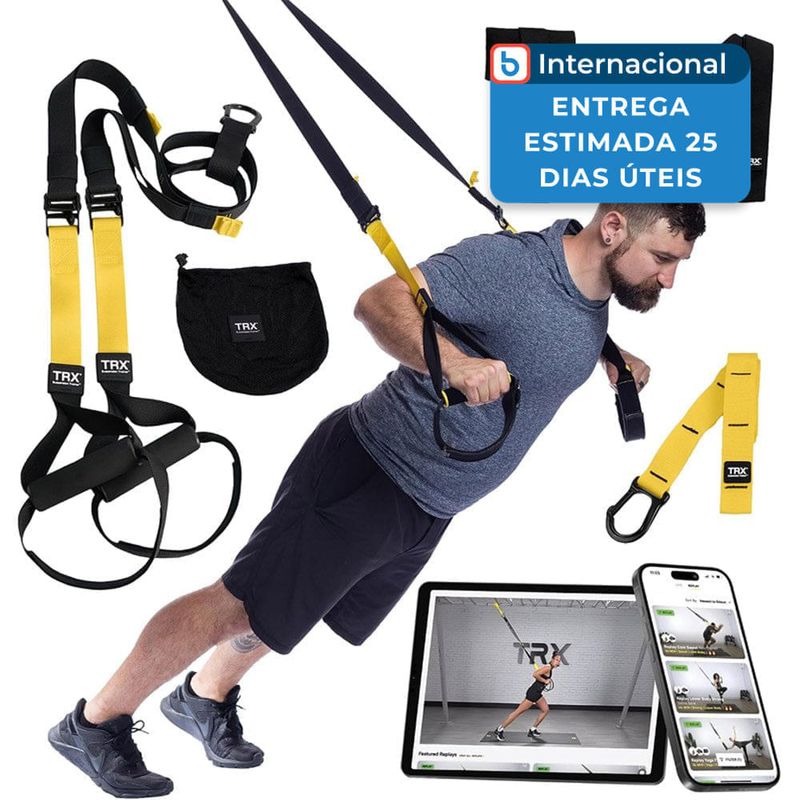 kit 3 peças para ginástica com âncoras e bolsa trx cor preto tf00160 a-mbi