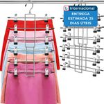 kit 2 peças cabide com prendedores para 6 roupas lumigens metal a-mbi