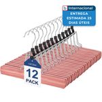 kit 12 peças cabide com clipes de madeira topia hanger a-mbi