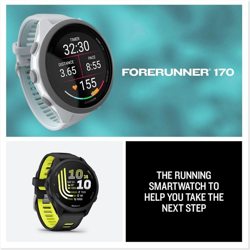 relógio garmin forerunner 170 com música tela amoled 1,2 branco (mp)