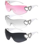 óculos de sol ggstddüp y2k uv400 3 peças azul/rosa/cinza a-mbi
