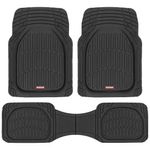 kit de tapete automotivo motor frend com borda profunda impermeável 3 peças preto a-mbi