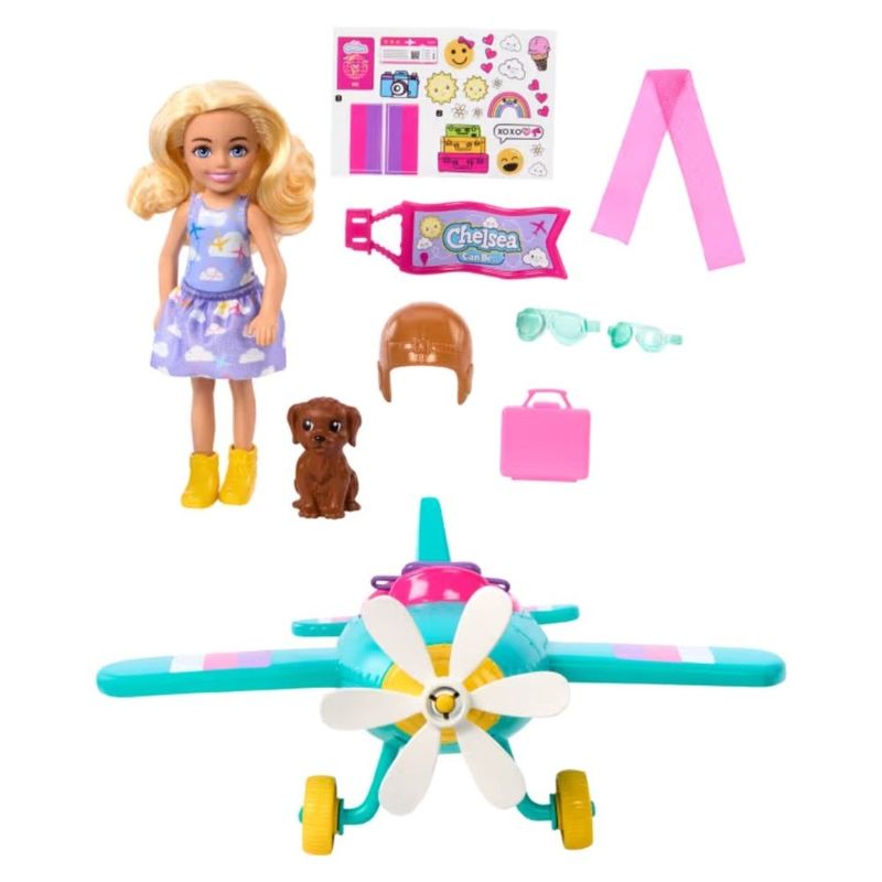 boneca barbie chelsea mattel piloto de avião htk38