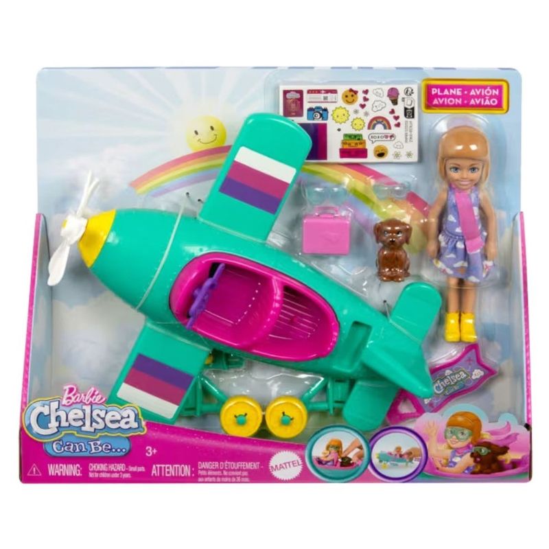 boneca barbie chelsea mattel piloto de avião htk38