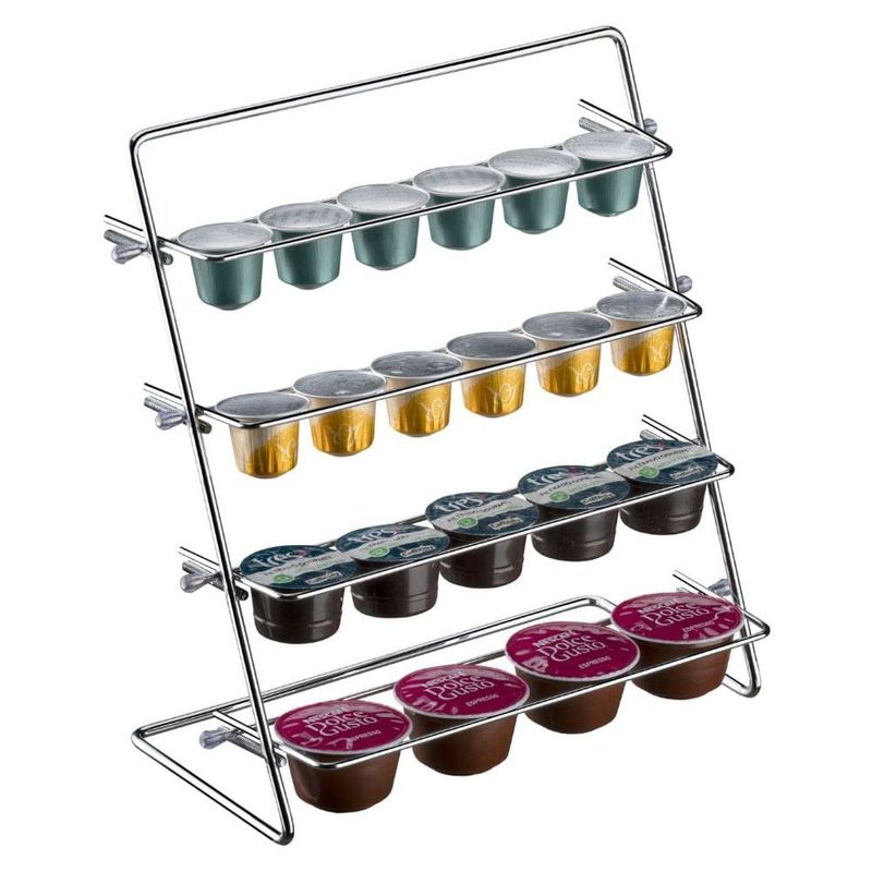 porta cápsulas de café utimil universal em aço cromado cr.642