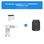 kit armário e balcão de cozinha bertolini + air fryer baumon 3,5l yj-613d