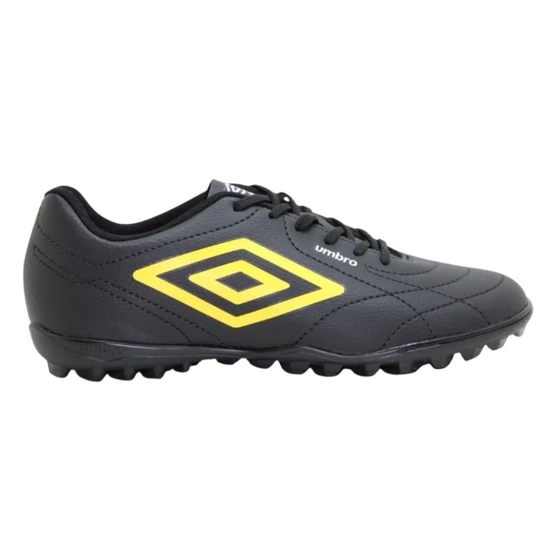 chuteira society n° 41 umbro class footballer preto e amarelo (mp)