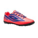chuteira society n° 40 umbro invictus rosa e azul royal e cinza (mp)