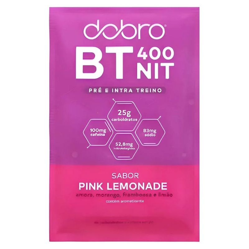 dobro bt 400 nitrato suplemento pré e intra-treino sabor pink lemonade 30g