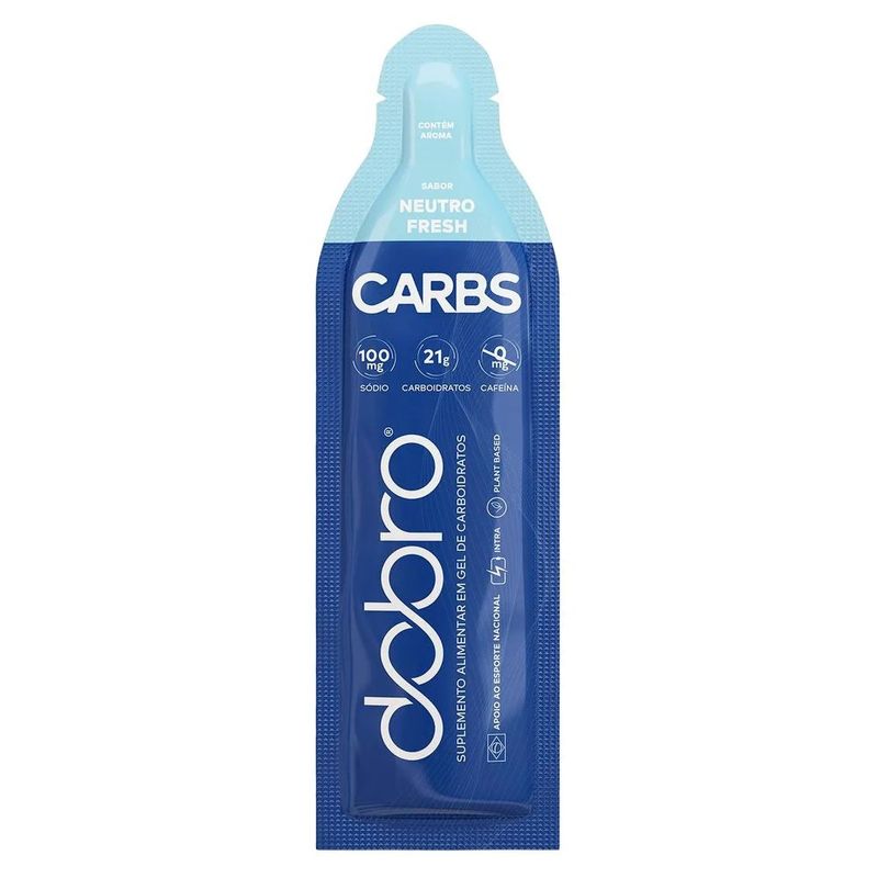 carbs dobro suplemento alimentar em gel de carboidrato sem cafeína sabor neutro fresh 30g