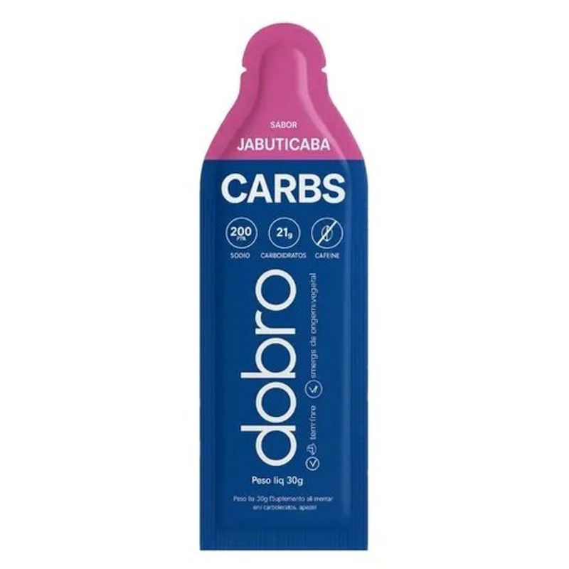 carbs dobro suplemento alimentar em gel de carboidrato sem cafeína sabor jabuticaba 30g