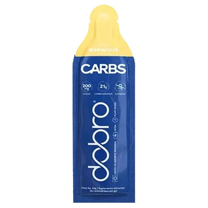 carbs dobro suplemento alimentar em gel de carboidrato sem cafeína sabor maracujá 30g