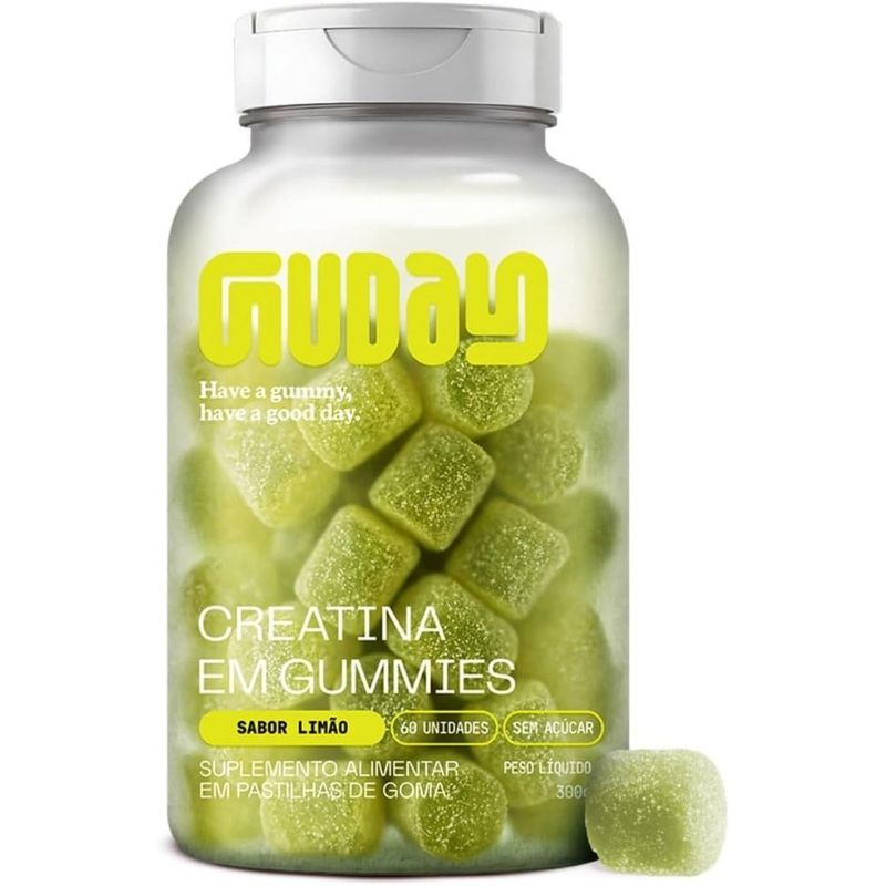 creatina em gummies sabor limão guday 60 gomas