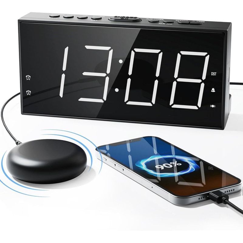 despertador led 19" roxicosly vibração dupla usb preto a-bi