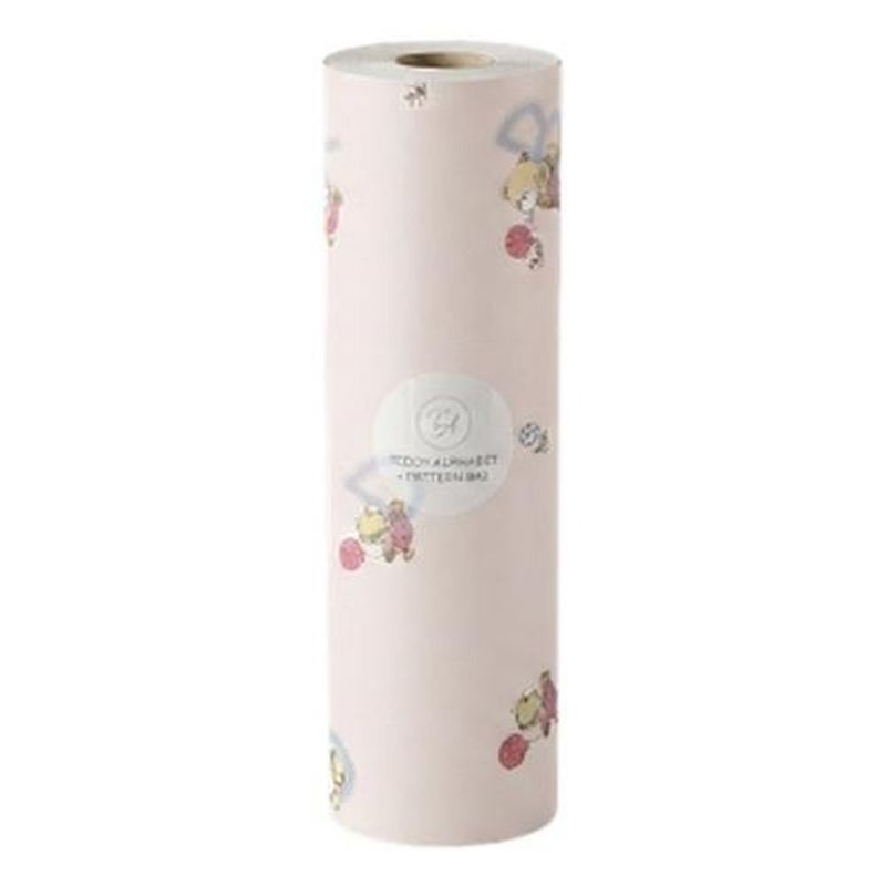 papel de parede ursinhos kawayi rosa claro 50x1000cm (mp)