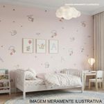 papel de parede ursinhos kawayi rosa claro 50x1000cm (mp)