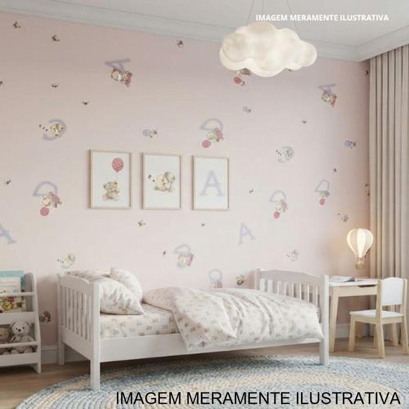 papel de parede ursinhos kawayi rosa claro 50x1000cm (mp)